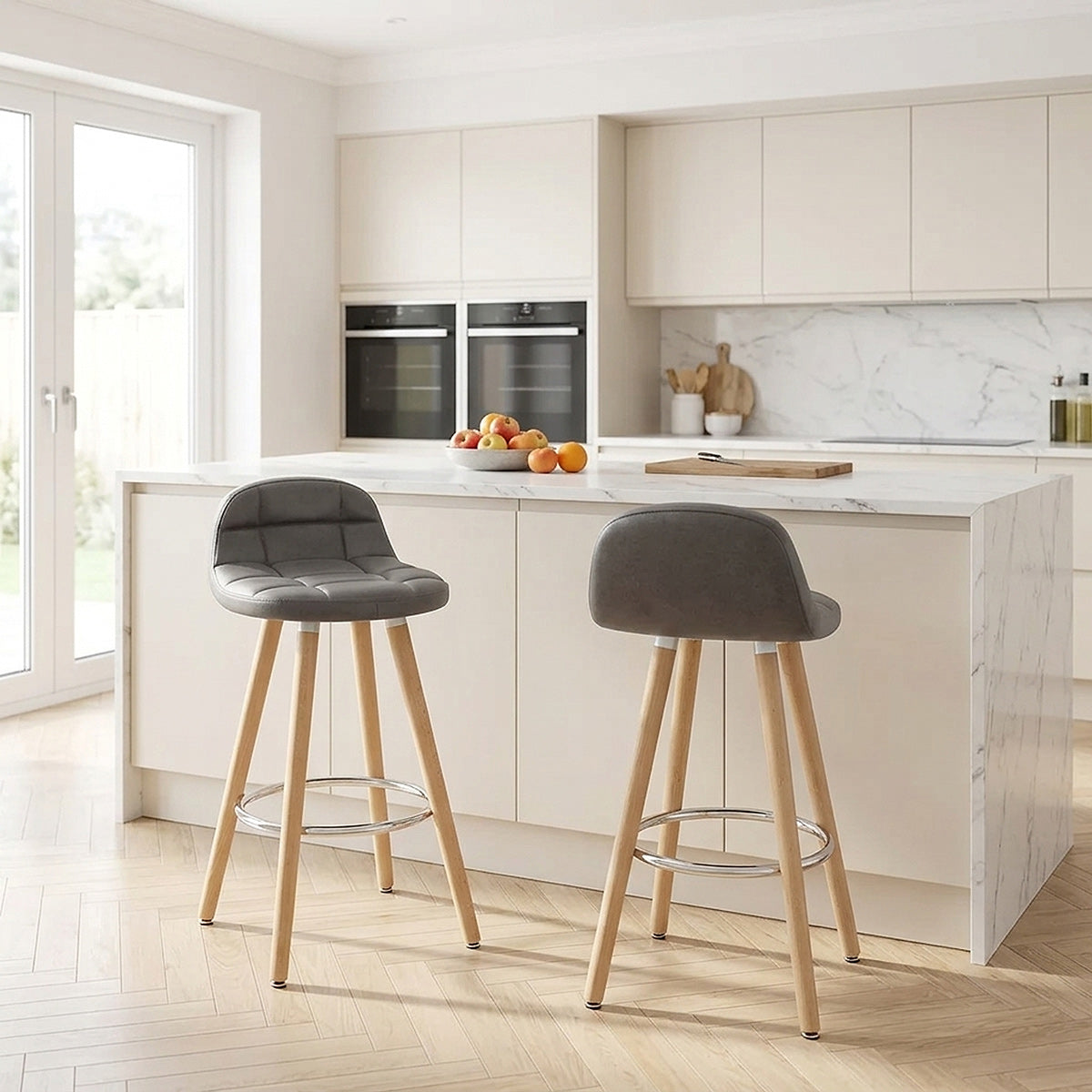 Sole Wooden Stool Grey