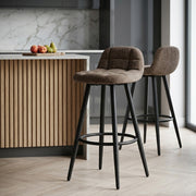 Solo Bar Stool Brown Fabric