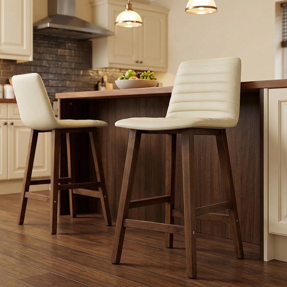 Spritz Wooden Stool Cream