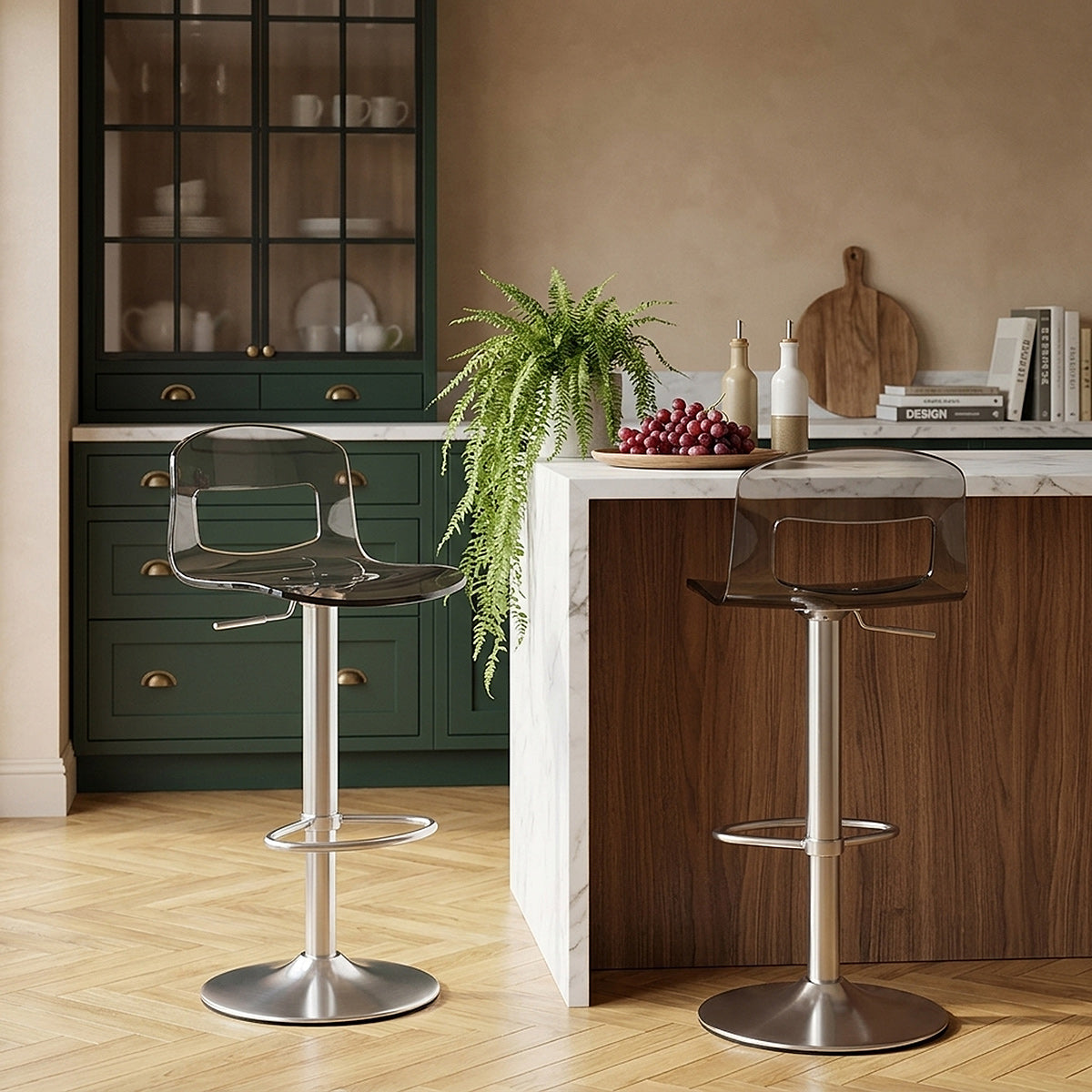 Stardust Brushed Steel Stool Smoked