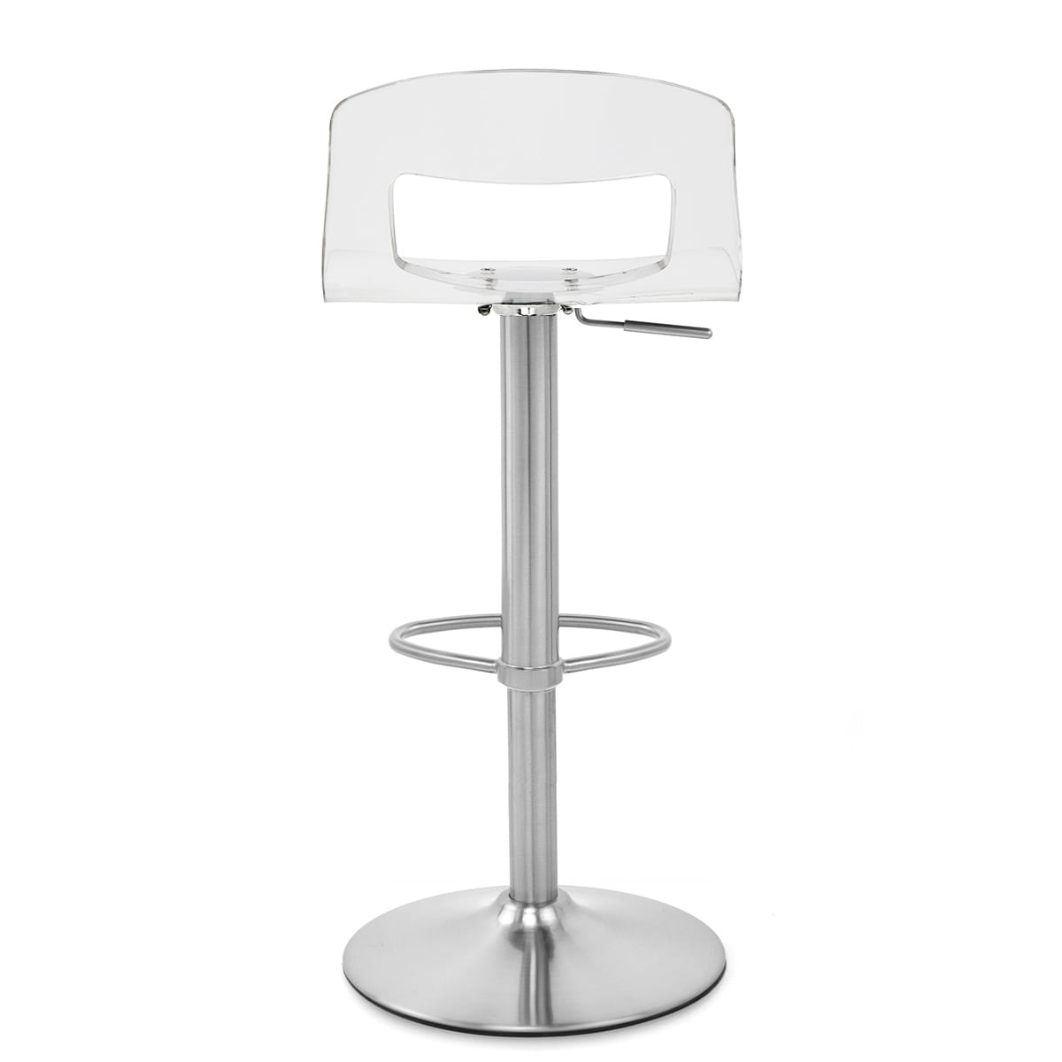 Stardust Brushed Steel Stool Clear