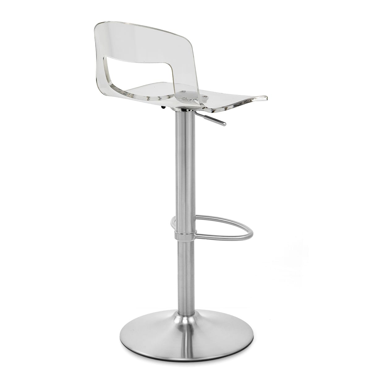 Stardust Brushed Steel Stool Clear
