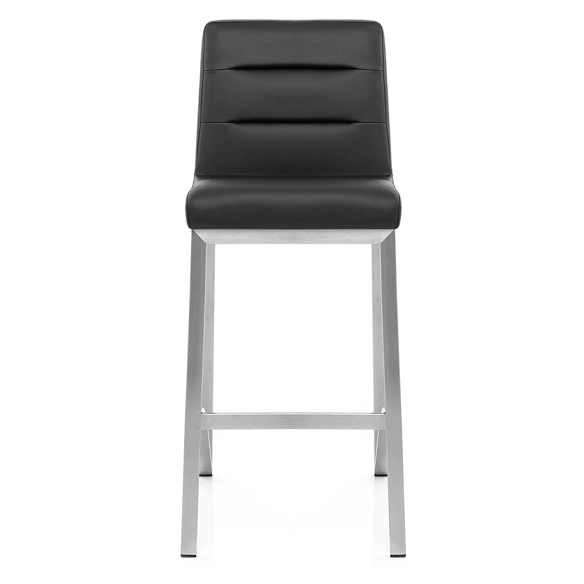 Stella Brushed Steel Stool Black