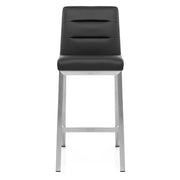 Stella Brushed Steel Stool Black