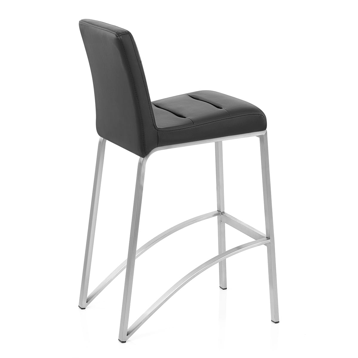 Stella Brushed Steel Stool Black