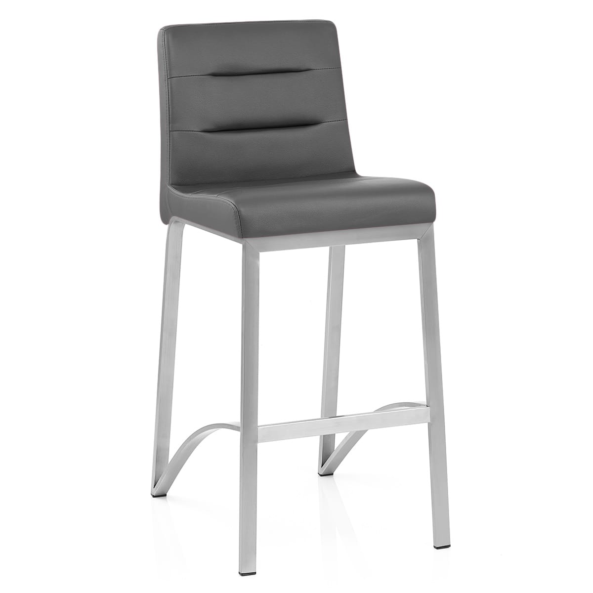 Stella Brushed Steel Stool Grey