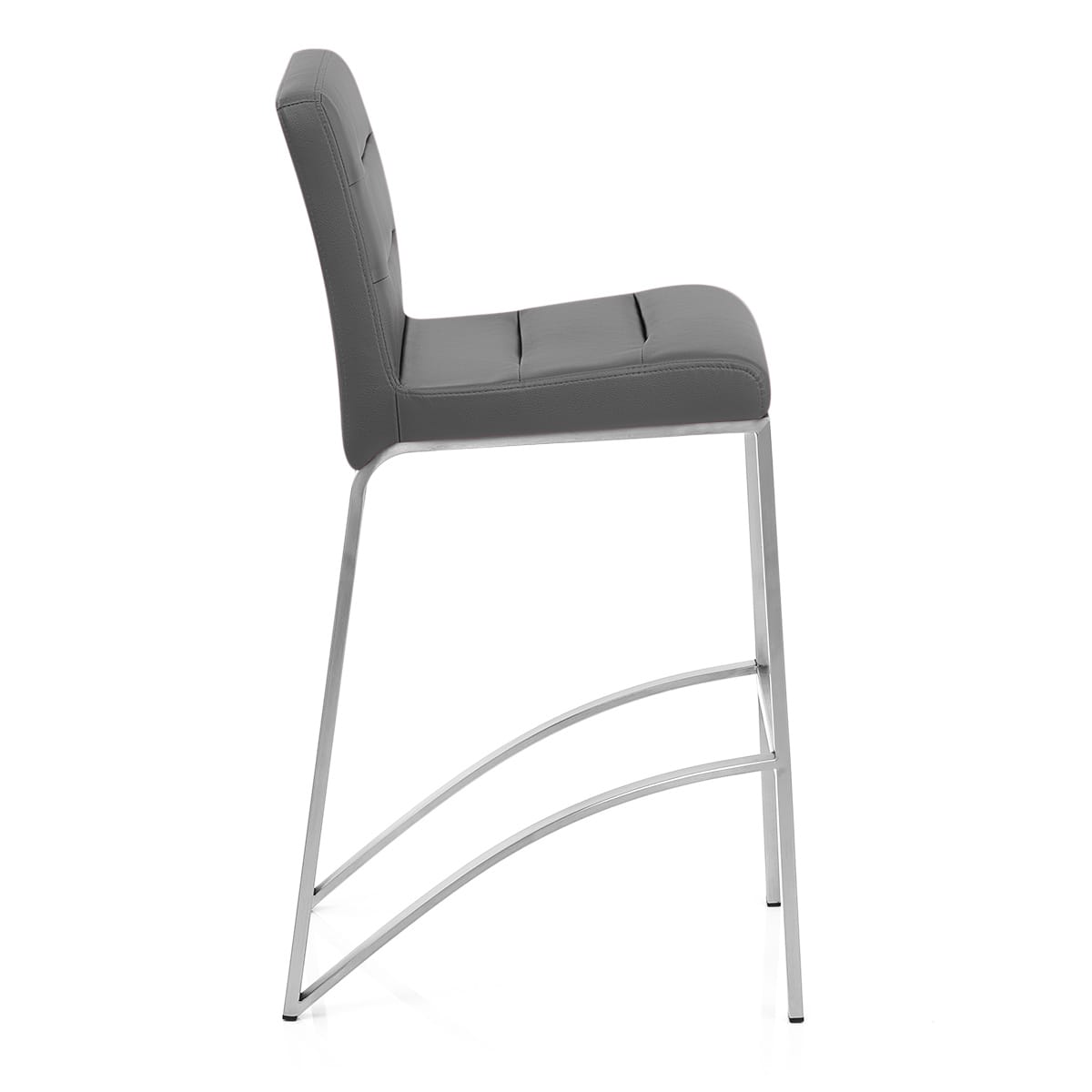 Stella Brushed Steel Stool Grey
