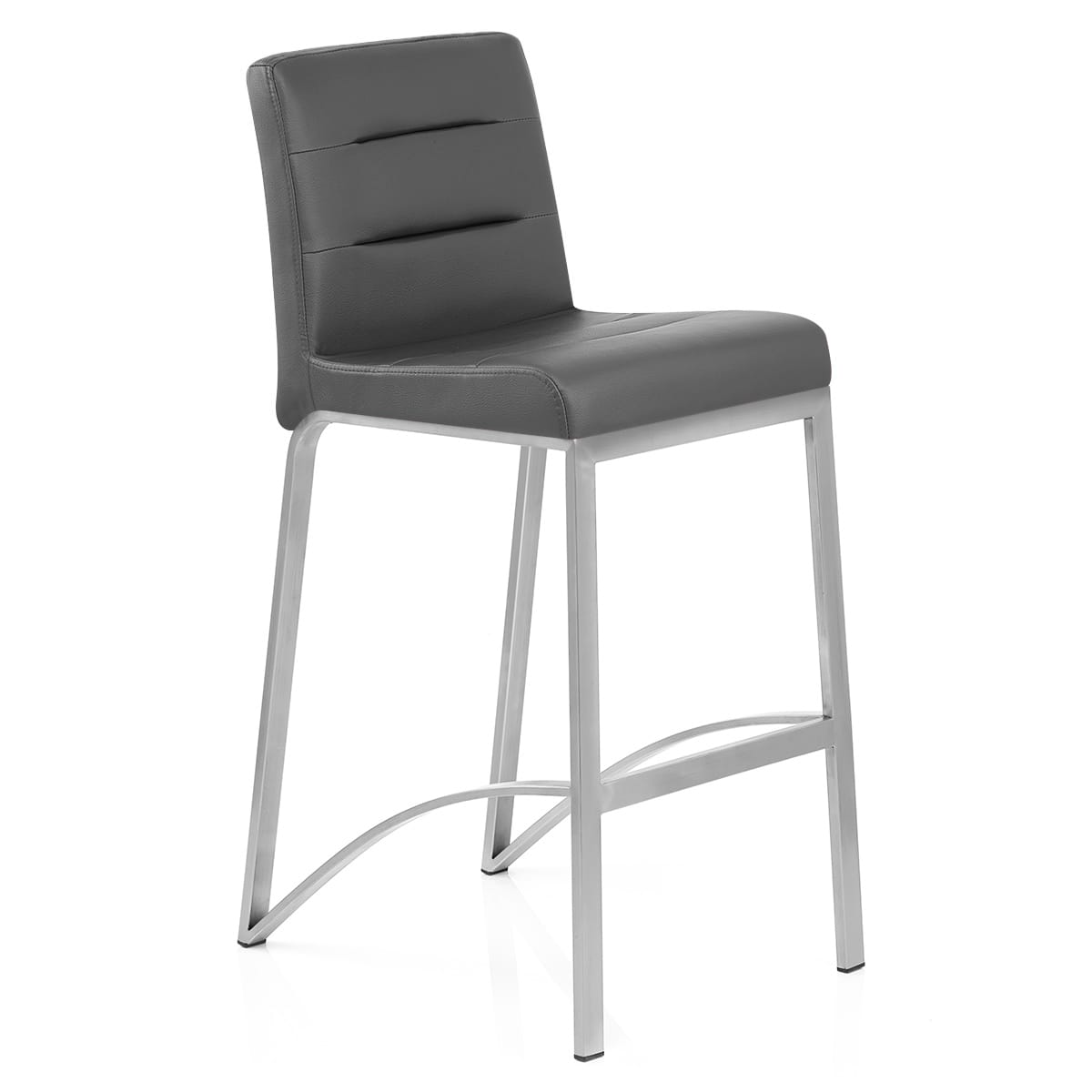 Stella Brushed Steel Stool Grey