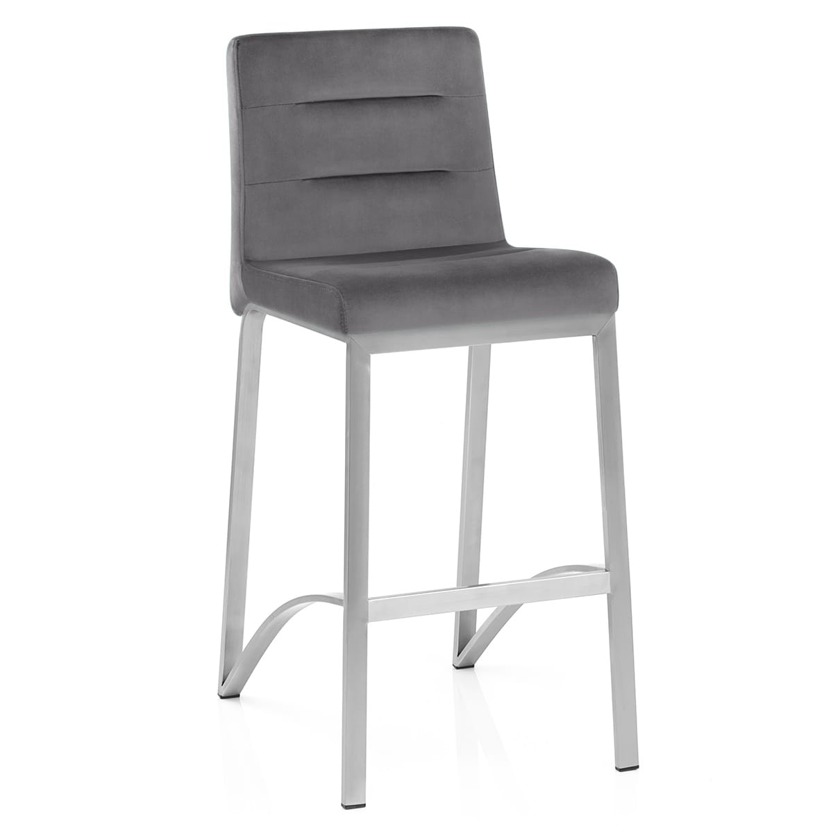Stella Brushed Stool Charcoal Velvet