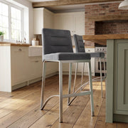 Stella Brushed Stool Charcoal Velvet