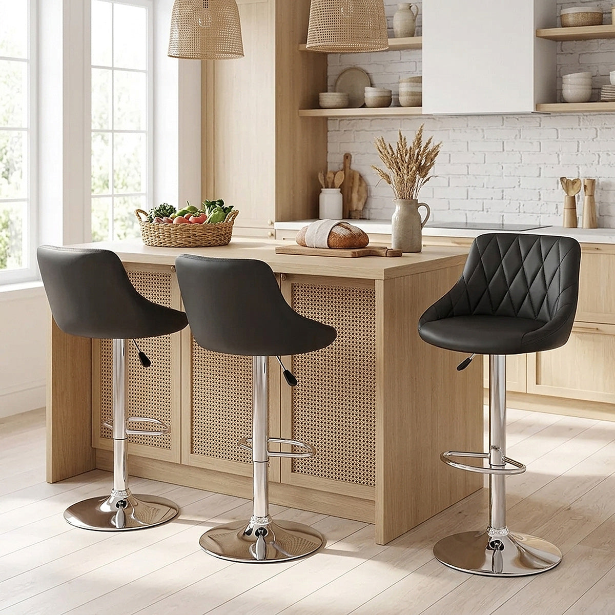 Stitch Bar Stool Black
