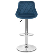 Stitch Bar Stool Blue Velvet