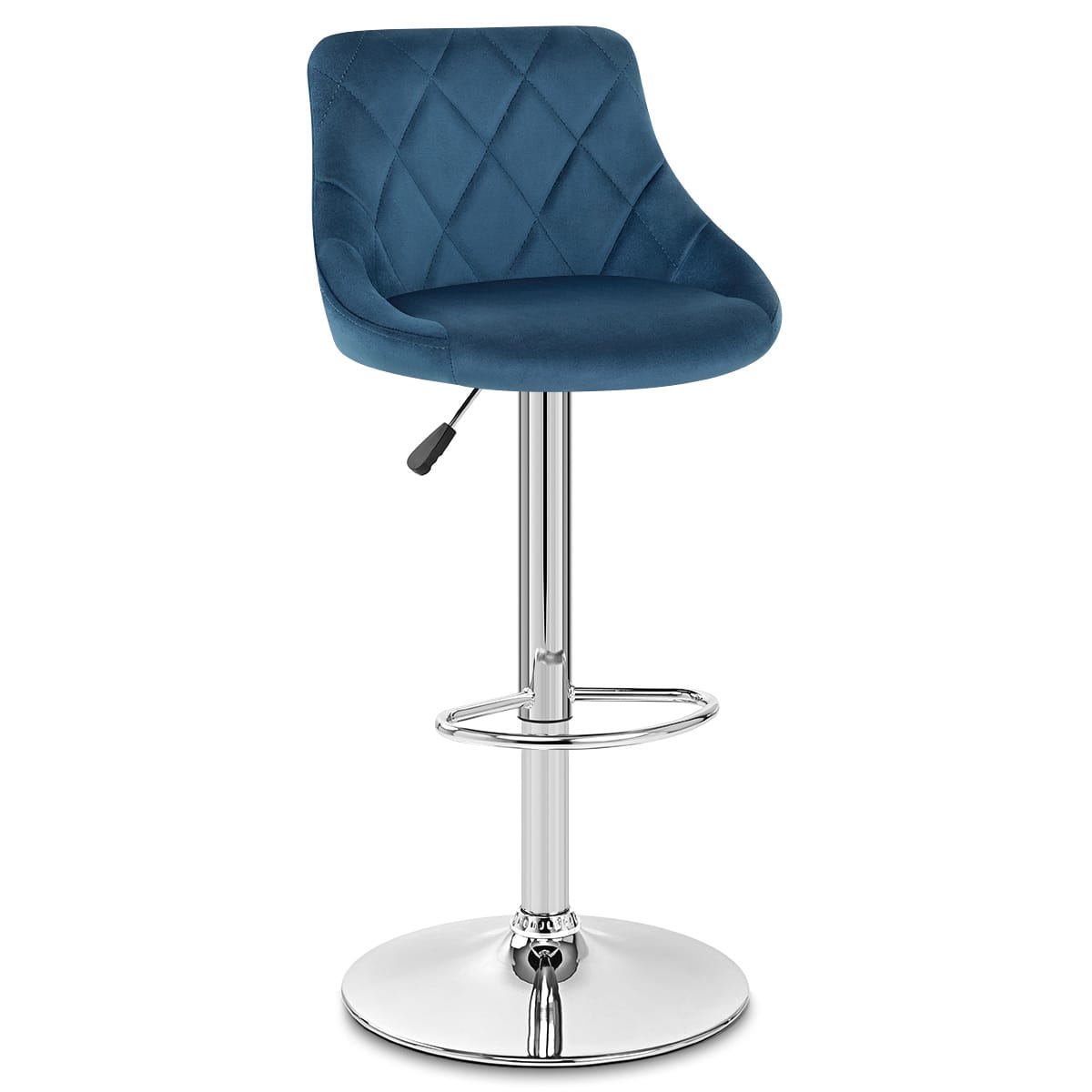 Stitch Bar Stool Blue Velvet
