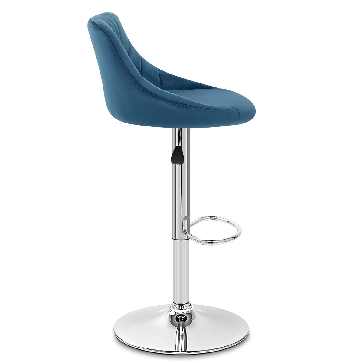 Stitch Bar Stool Blue Velvet