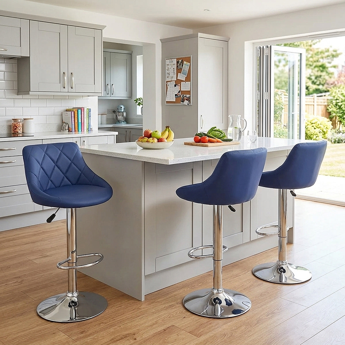 Stitch Bar Stool Blue