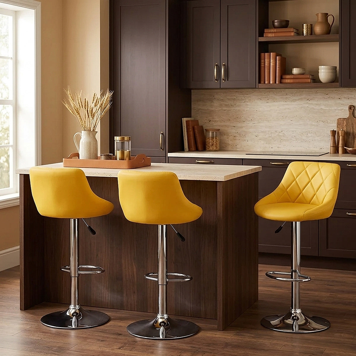 Stitch Bar Stool Yellow
