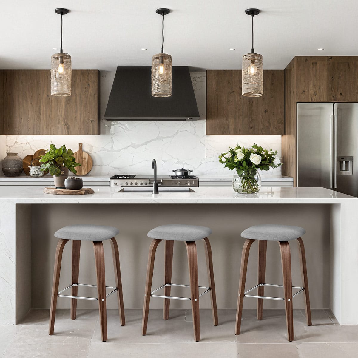 Stockholm Bar Stool Grey