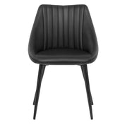 Strata Dining Chair Black Real Leather