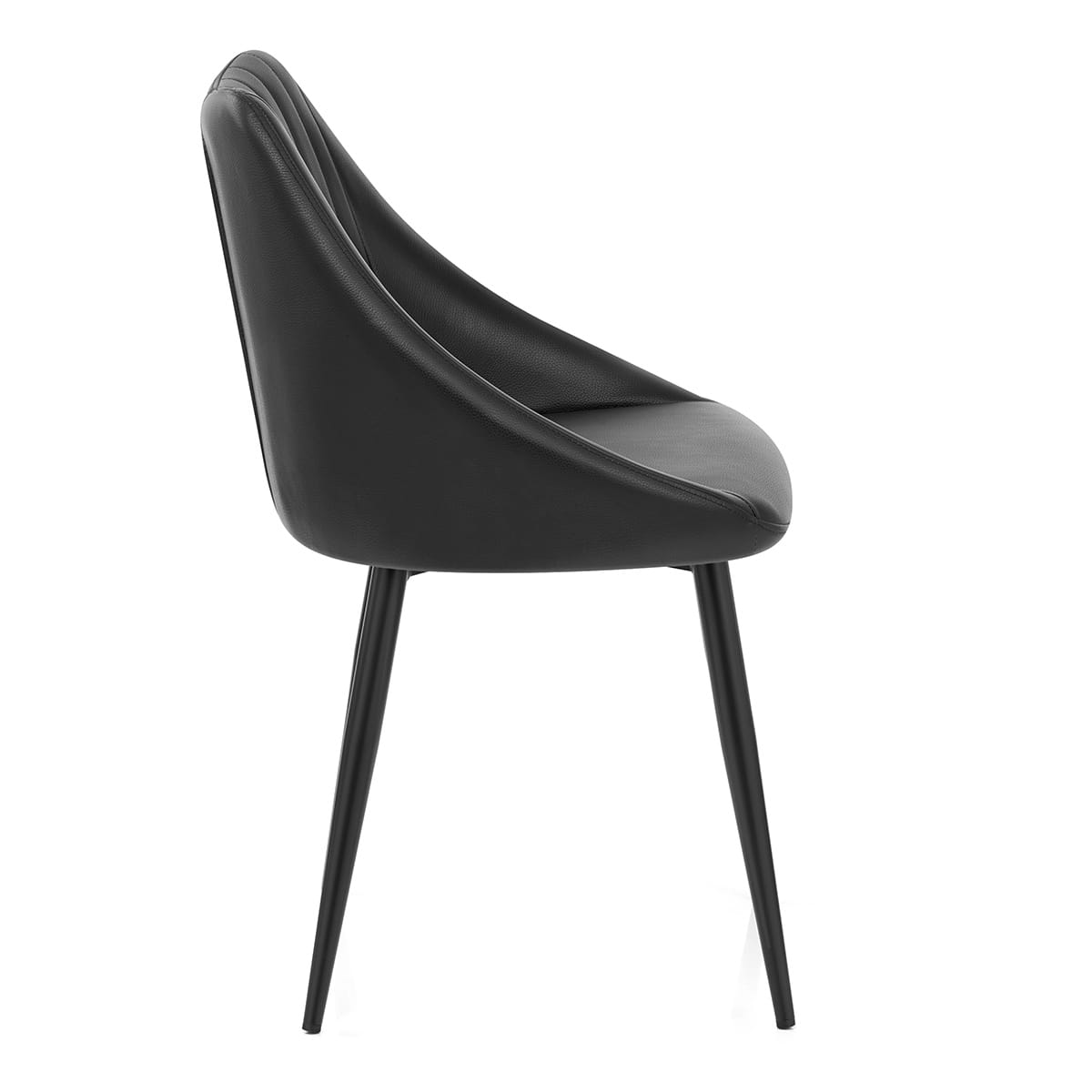 Strata Dining Chair Black Real Leather