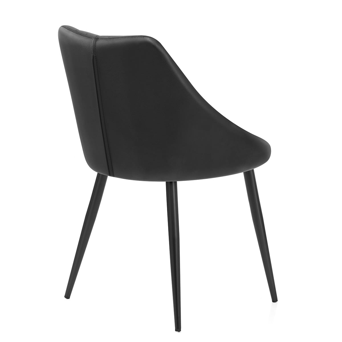 Strata Dining Chair Black Real Leather