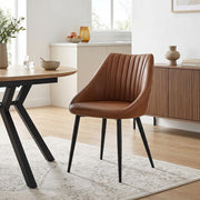 Strata Dining Chair Brown Real Leather