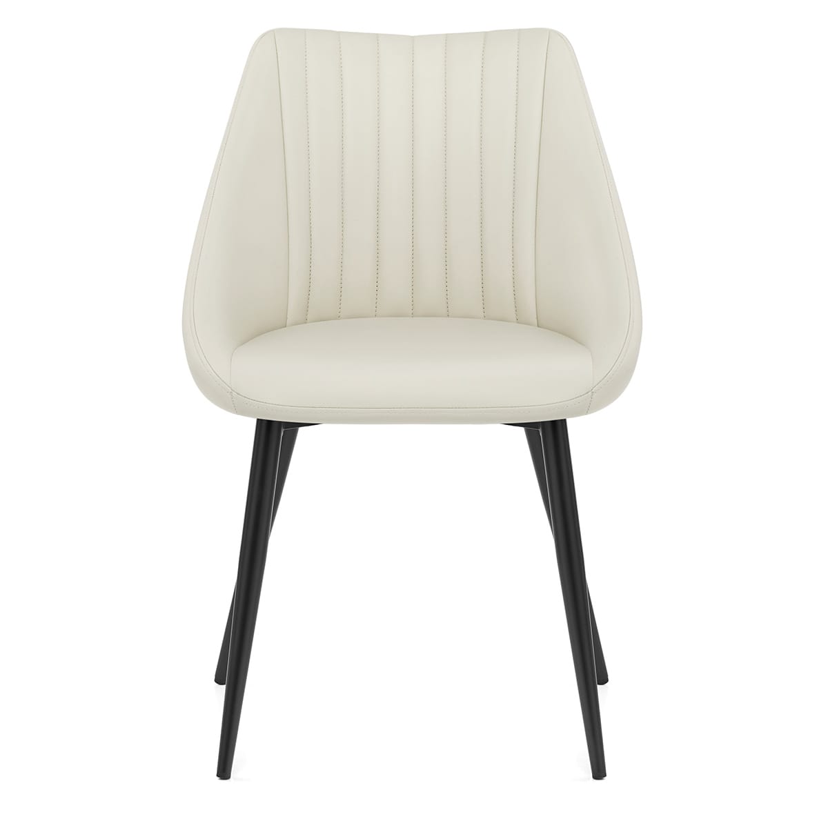 Strata Dining Chair Cream Real Leather