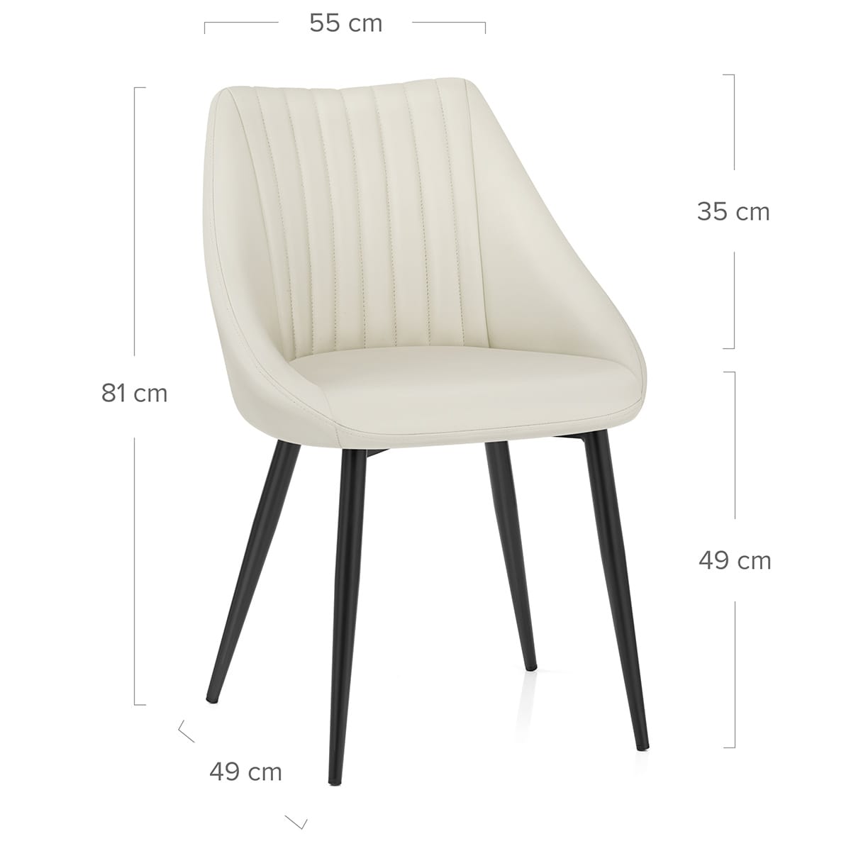 Strata Dining Chair Cream Real Leather