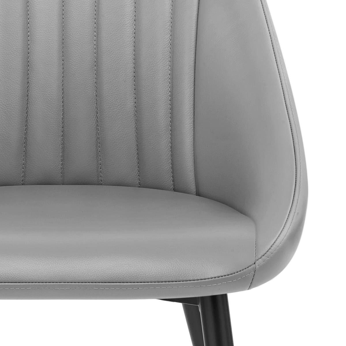 Strata Dining Chair Grey Real Leather