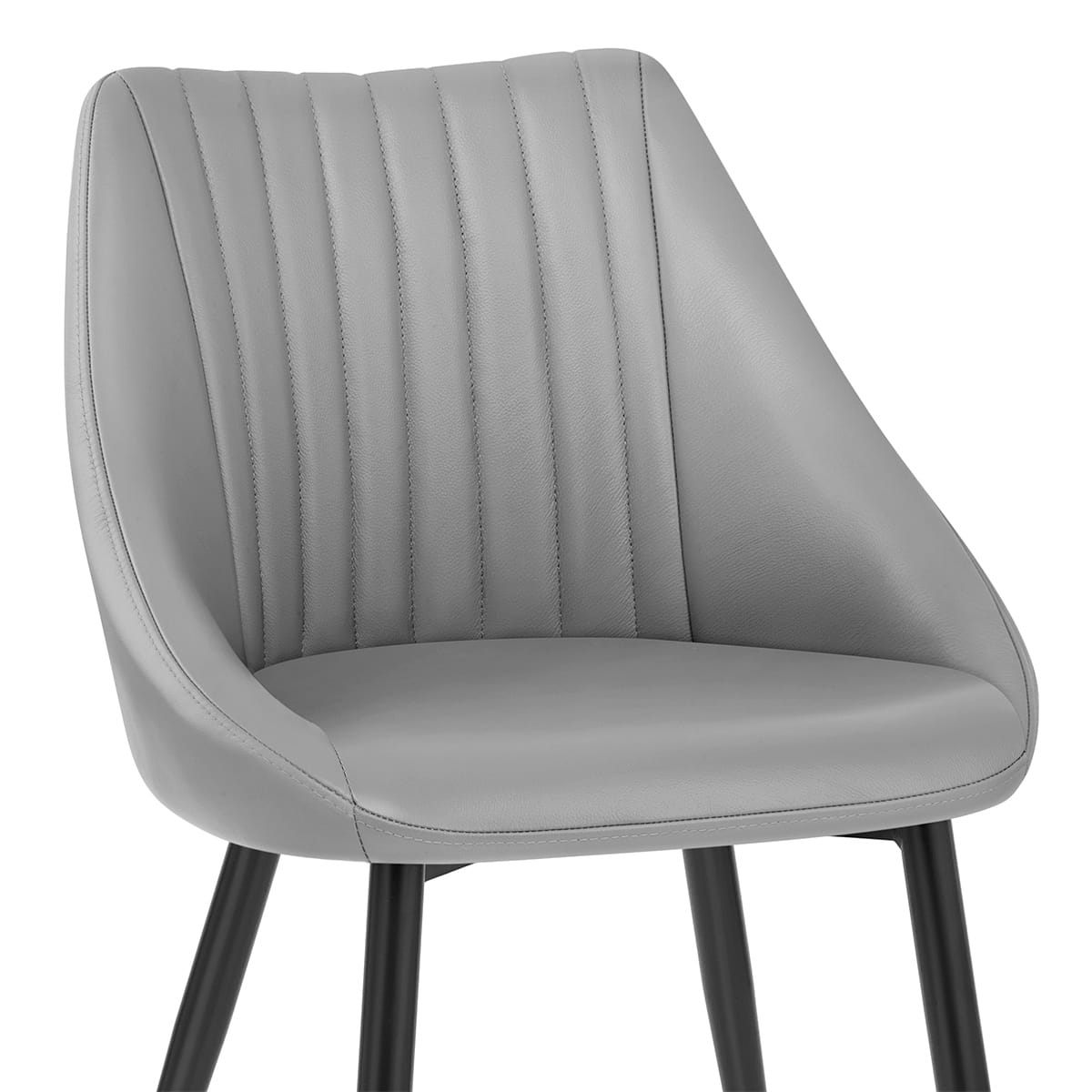 Strata Dining Chair Grey Real Leather