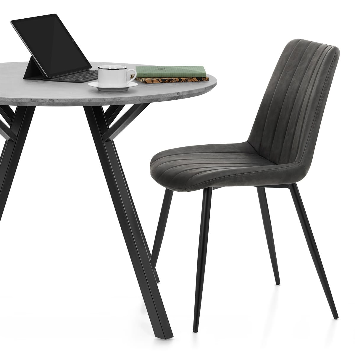 Sussex Dining Set Concrete & Charcoal