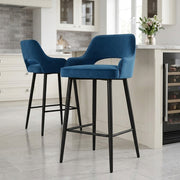 Sutton Bar Stool Blue Velvet