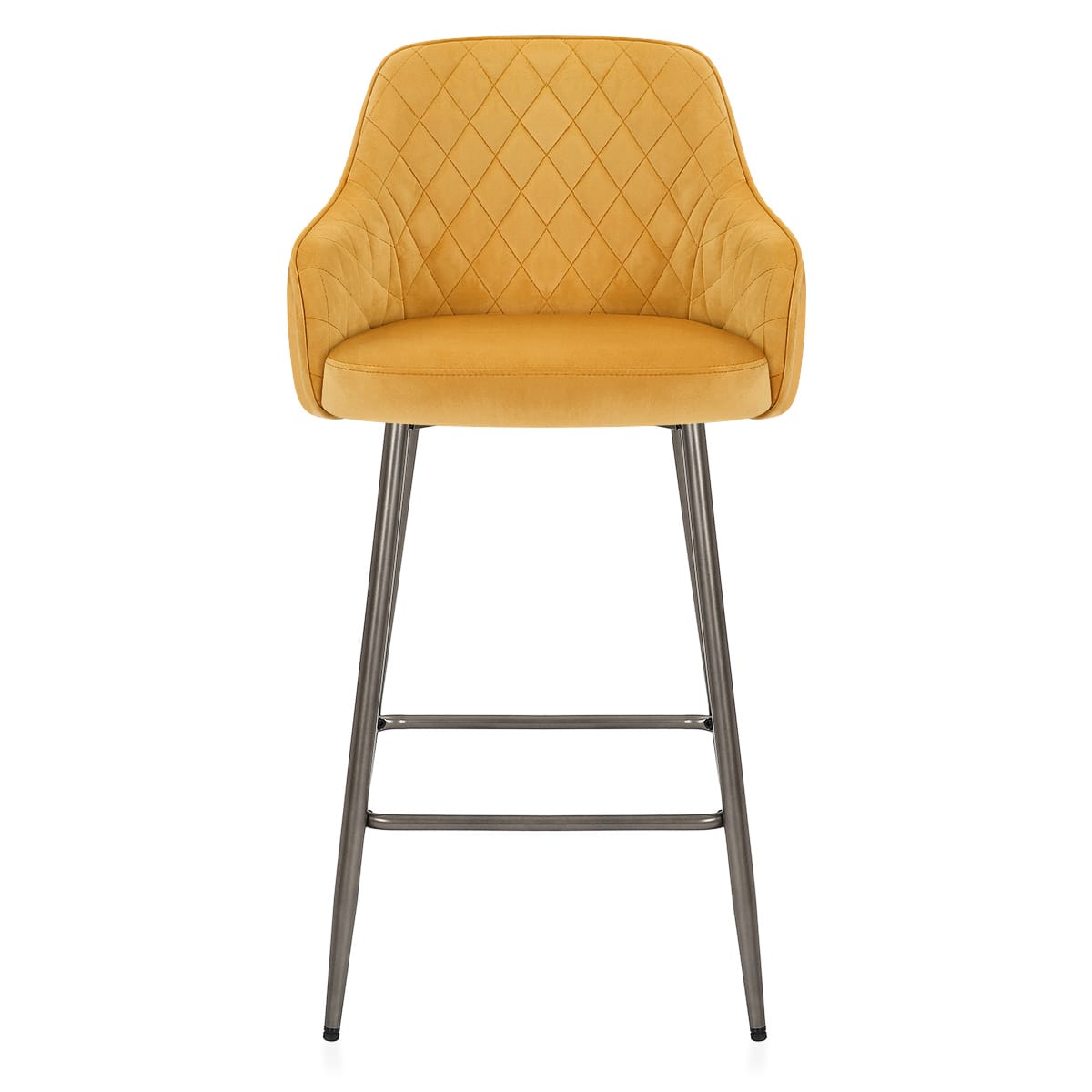 Sydney Bar Stool Yellow Velvet