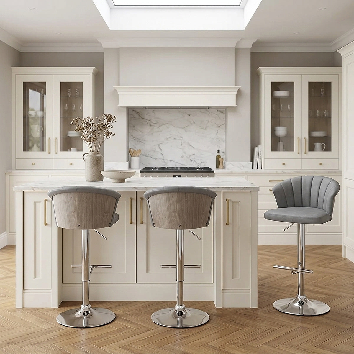 Symphony Bar Stool Antique Grey Leather