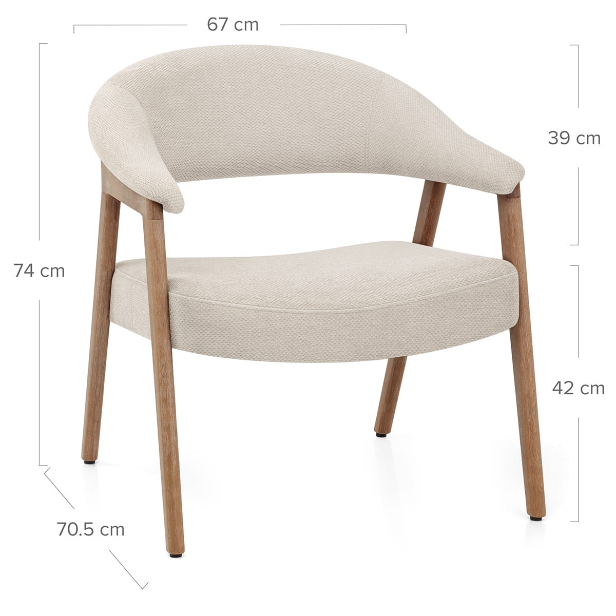 Taylor Oak Chair Beige Fabric