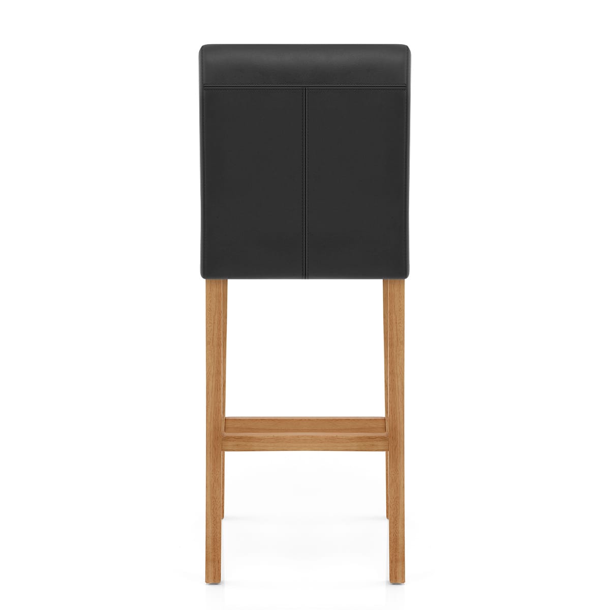 Tetbury Oak Bar Stool Black Leather