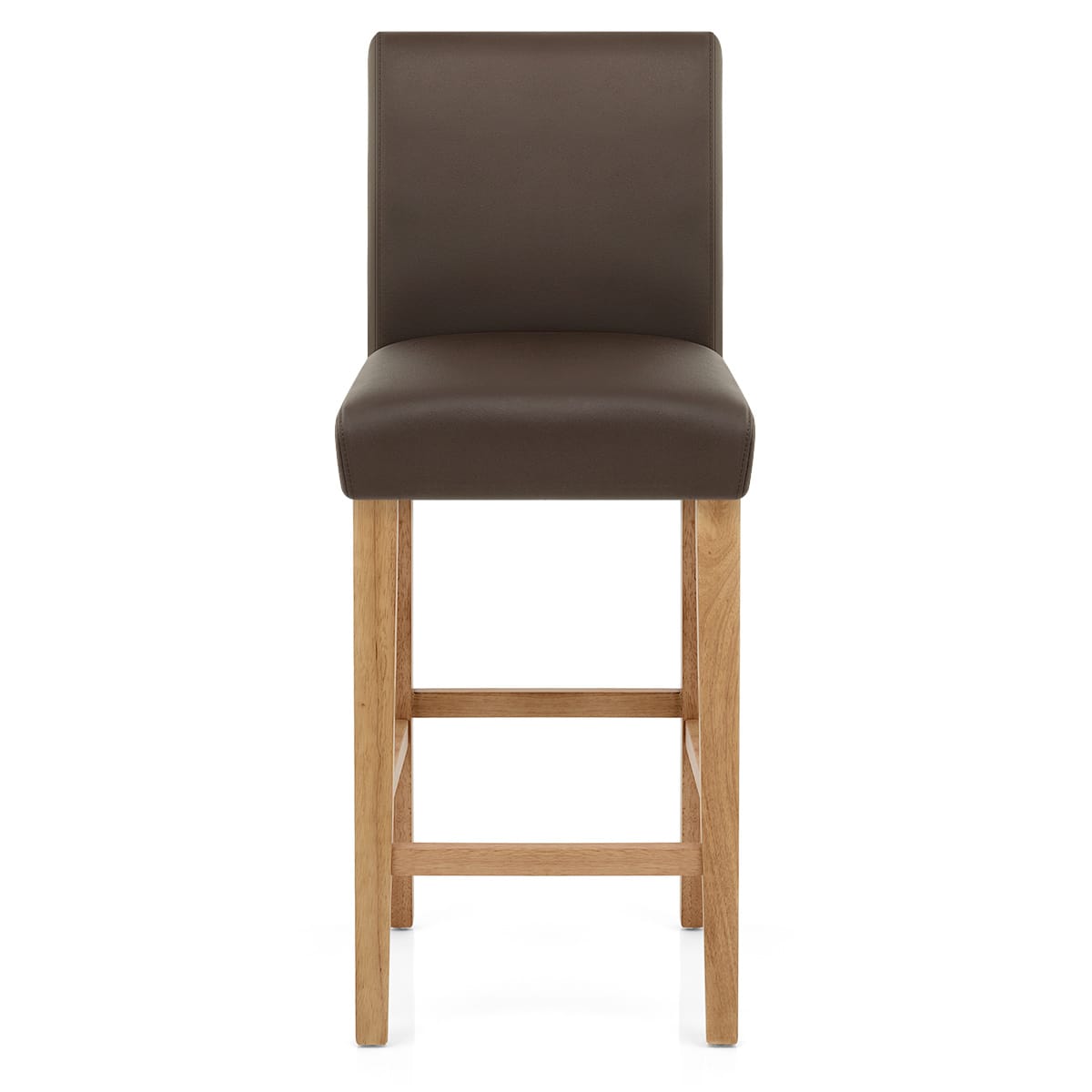 Tetbury Oak Bar Stool Brown Leather