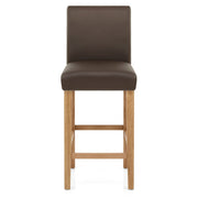 Tetbury Oak Bar Stool Brown Leather