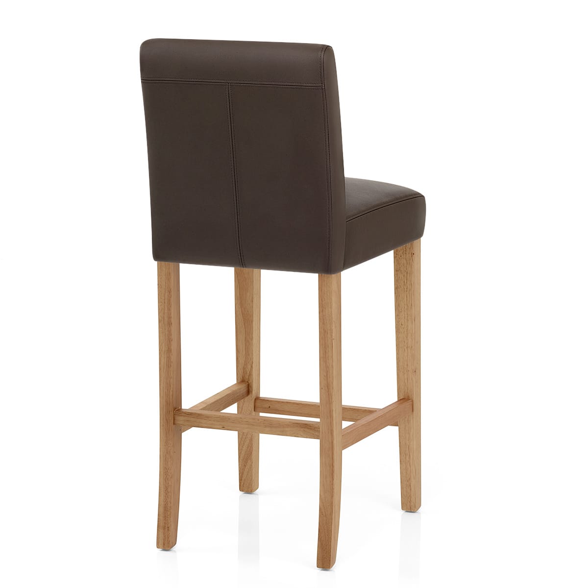 Tetbury Oak Bar Stool Brown Leather