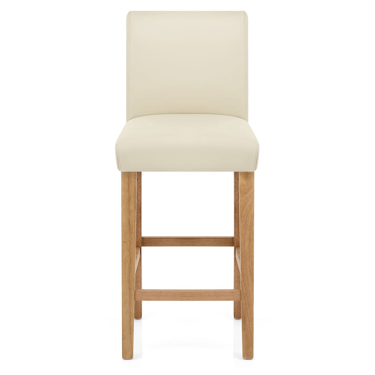 Tetbury Oak Bar Stool Cream Leather