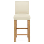 Tetbury Oak Bar Stool Cream Leather