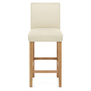 Tetbury Oak Bar Stool Cream Leather