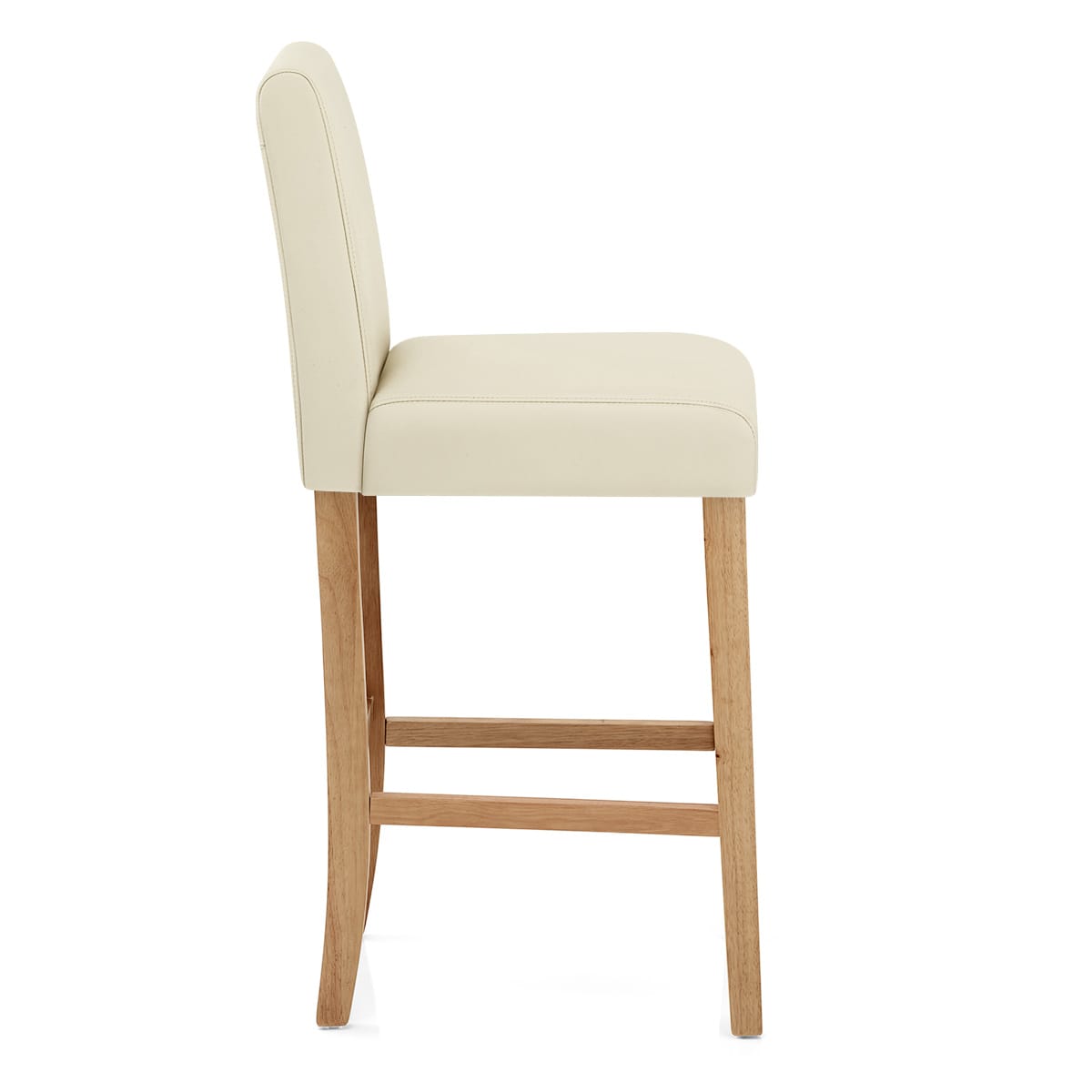 Tetbury Oak Bar Stool Cream Leather