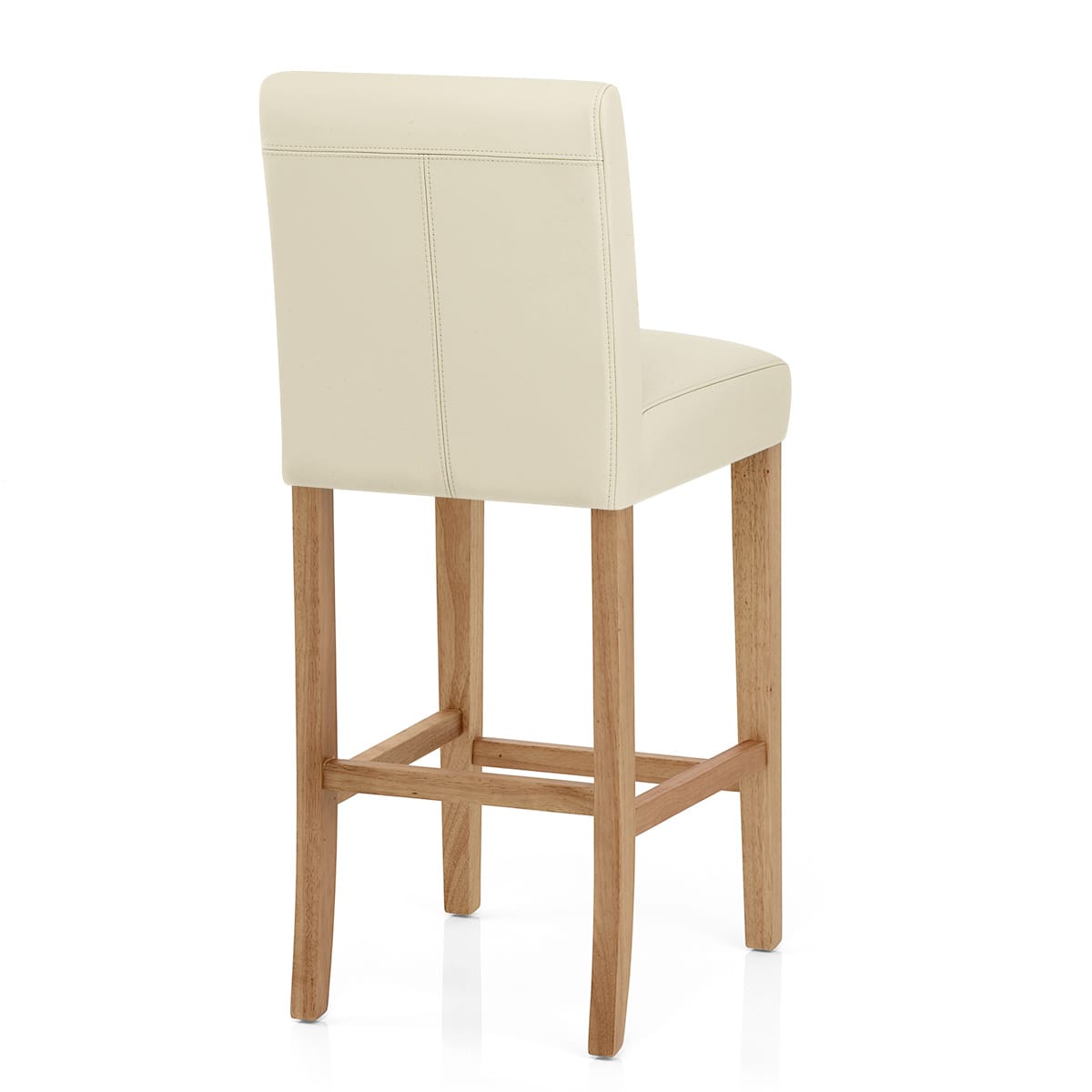 Tetbury Oak Bar Stool Cream Leather