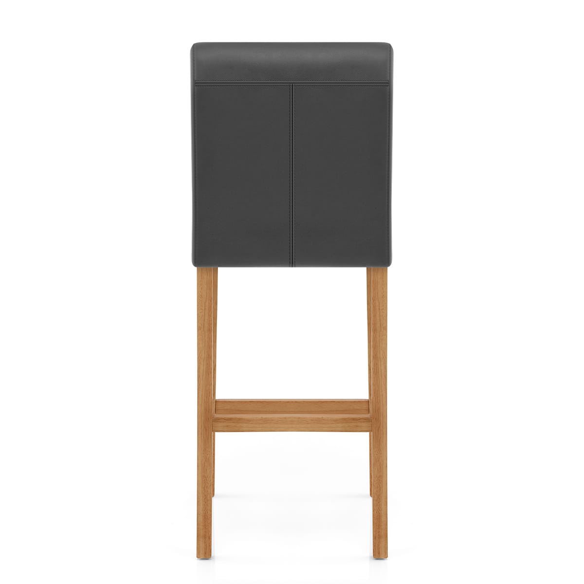 Tetbury Oak Bar Stool Grey Leather