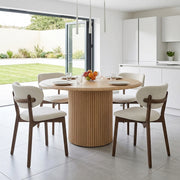 Thames 120cm Round Table & 4 Maya Light Oak Chairs Dining Set