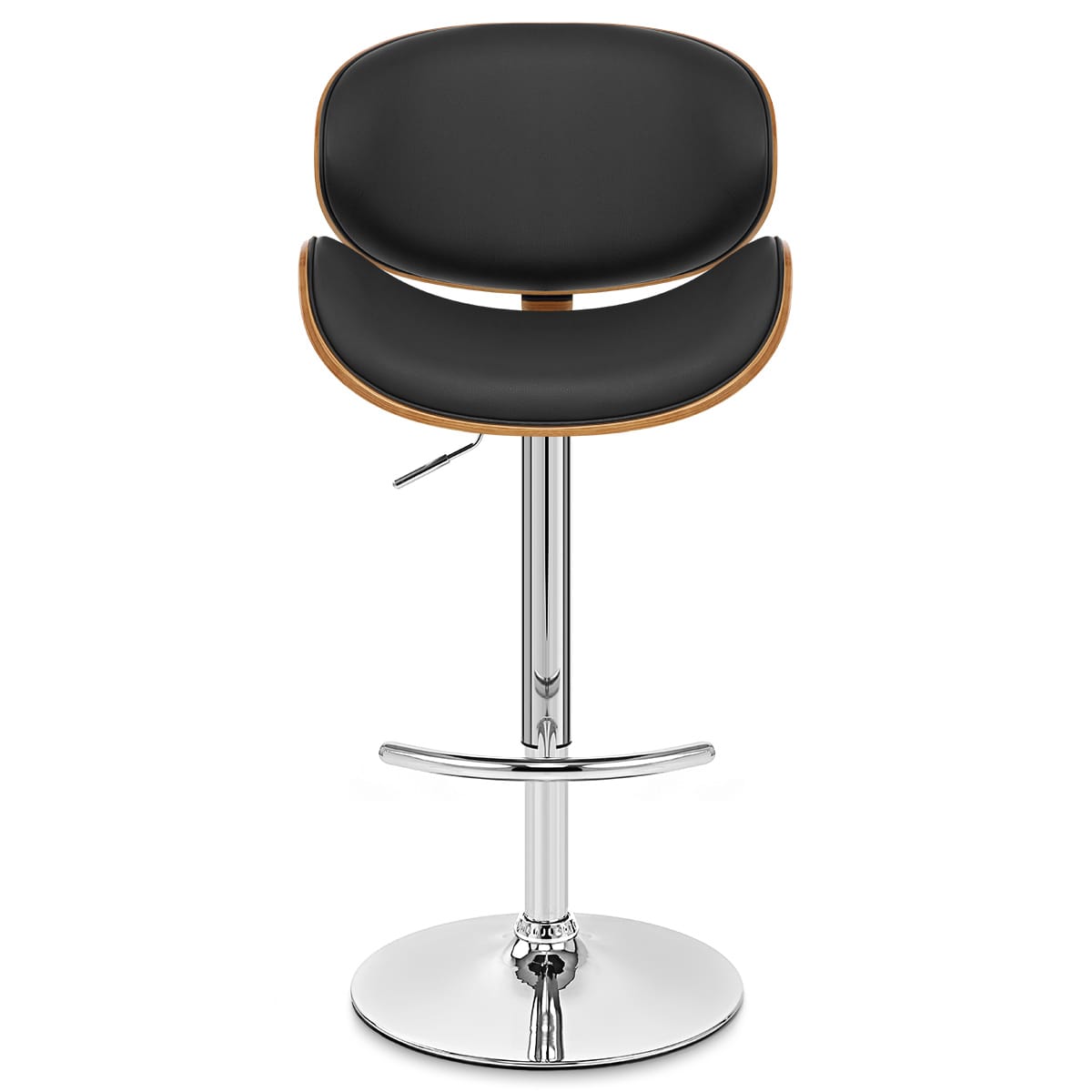 Theo Walnut Bar Stool Black