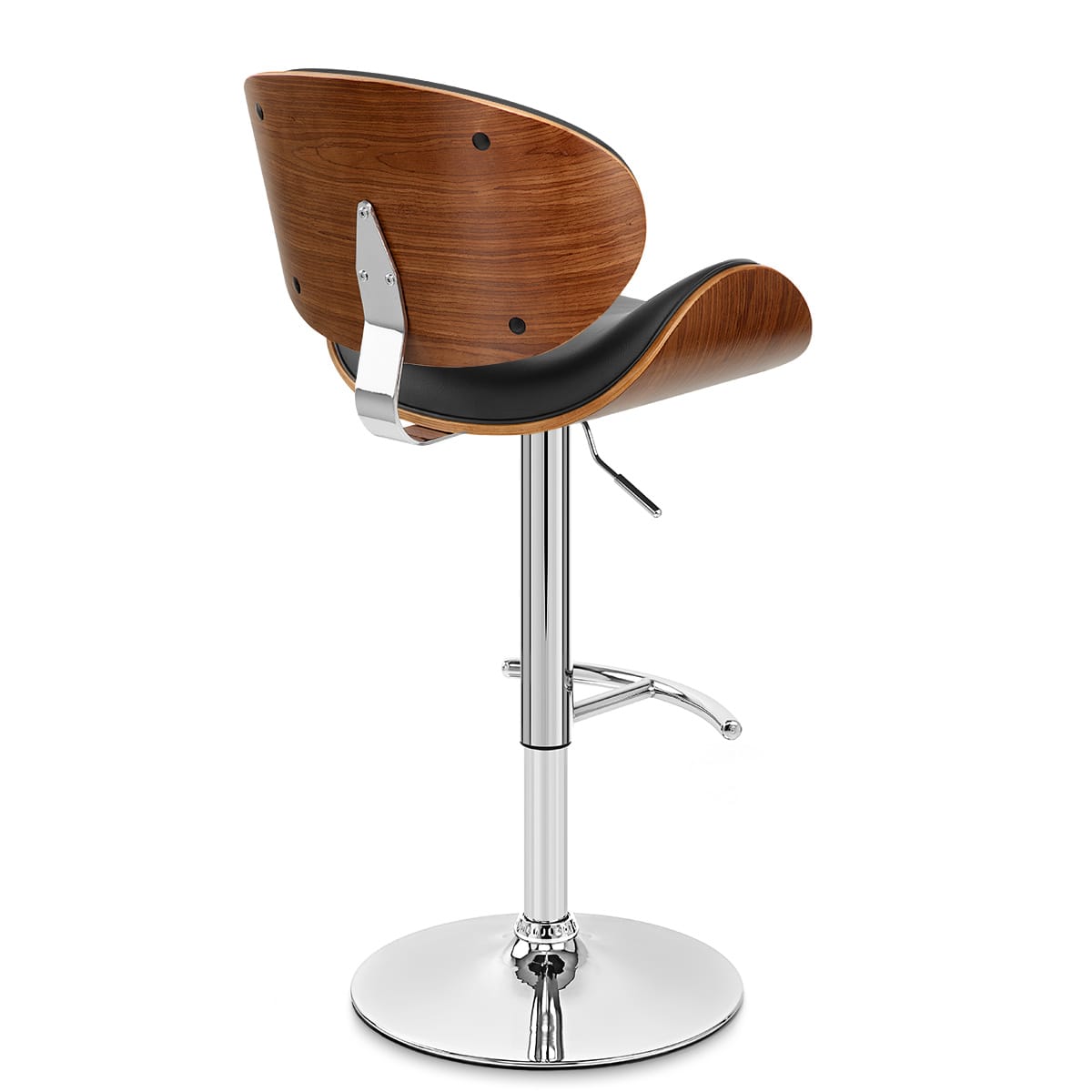 Theo Walnut Bar Stool Black