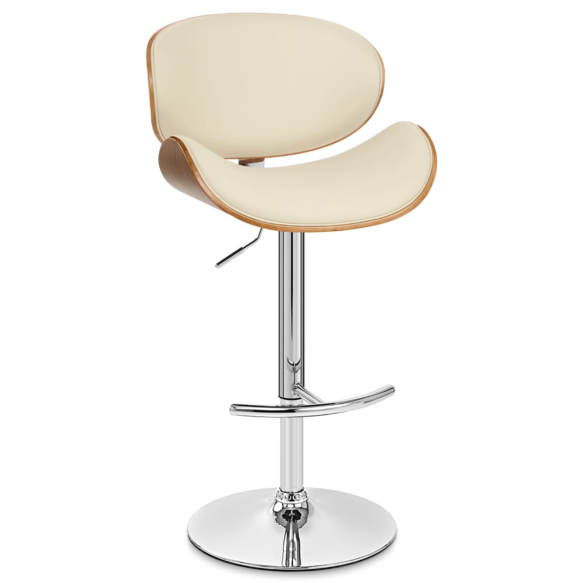 Theo Walnut Bar Stool Cream