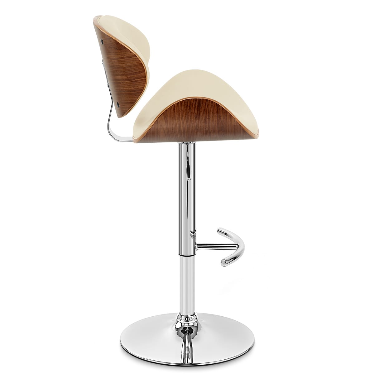 Theo Walnut Bar Stool Cream