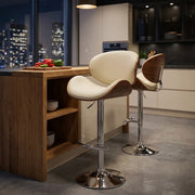 Theo Walnut Bar Stool Cream